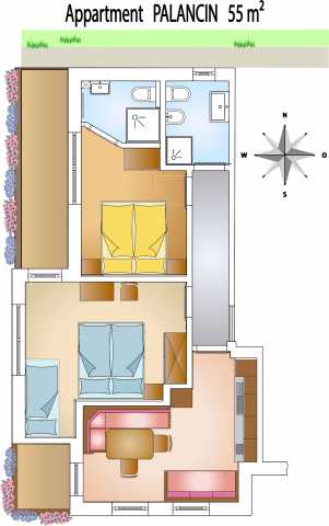 Floor plan of apartment “Palancin”